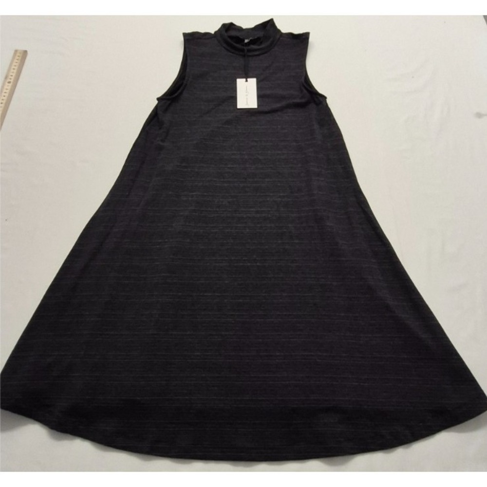 NWT Jasmine & Juliana womens black striped dress high neck sleeveless SM stretch